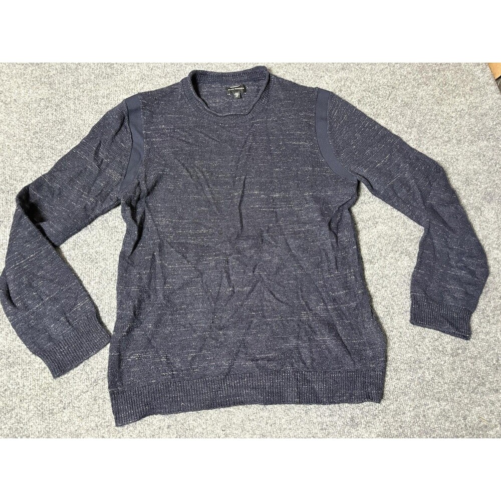 Club Monaco Sweater Mens S Blue Cotton Nylon Wool Yak Crew Neck Knit Pullover